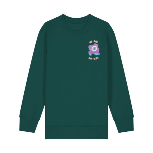 We are nature with Flower - Unisex Children Crew Neck Sweatshirt - Image 3