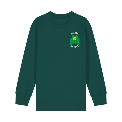 We are nature with Frog - Unisex Children Crew Neck Sweatshirt - Image 3
