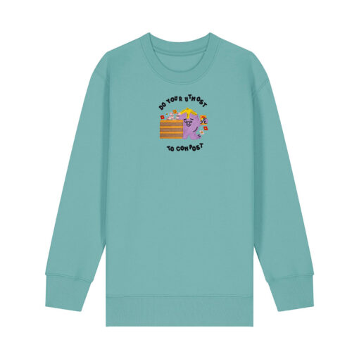 Do your utmost to compost - Unisex Children Crew Neck Sweatshirt - Image 10