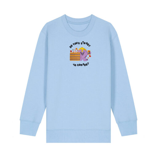 Do your utmost to compost - Unisex Children Crew Neck Sweatshirt - Image 5