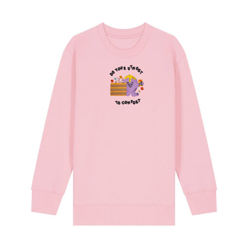 Do your utmost to compost - Unisex Children Crew Neck Sweatshirt - Image 6