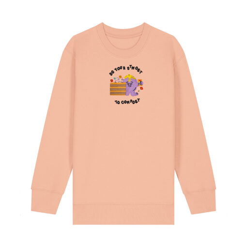 Do your utmost to compost - Unisex Children Crew Neck Sweatshirt - Image 7
