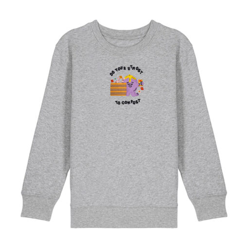 Do your utmost to compost - Unisex Children Crew Neck Sweatshirt - Image 8