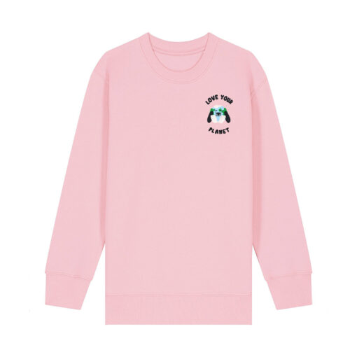 Love your planet with Map - Unisex Children Crew Neck Sweatshirt - Image 6