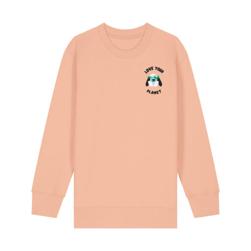 Love your planet with Map - Unisex Children Crew Neck Sweatshirt - Image 7