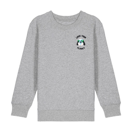 Love your planet with Map - Unisex Children Crew Neck Sweatshirt - Image 8