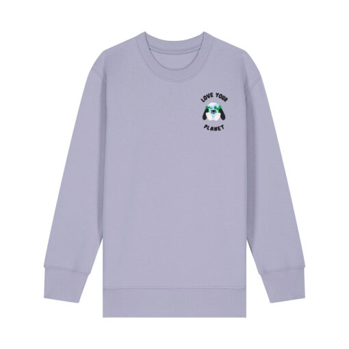 Love your planet with Map - Unisex Children Crew Neck Sweatshirt - Image 9