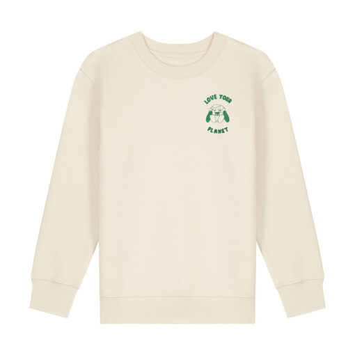 Love your planet with Map (Outline) - Unisex Children Crew Neck Sweatshirt