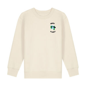 Happy planet with Map - Unisex Children Crew Neck Sweatshirt
