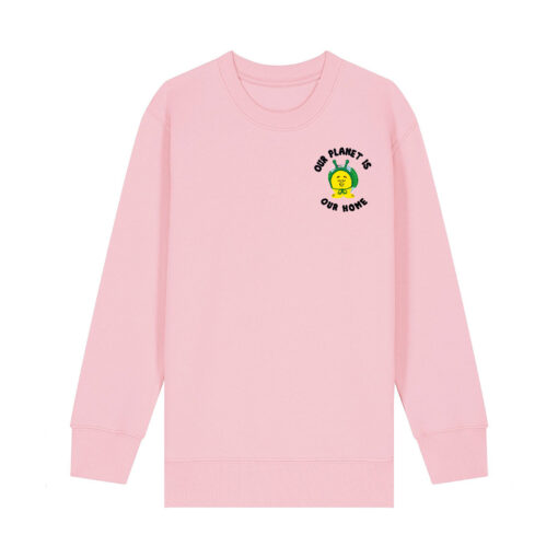 Our planet is our home with Snail - Unisex Children Crew Neck Sweatshirt - Image 6