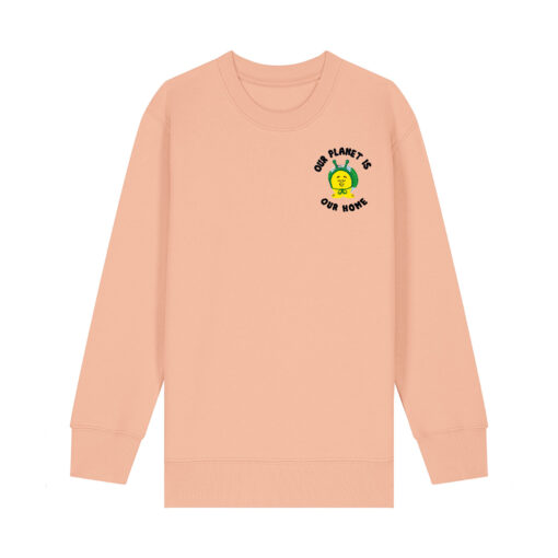 Our planet is our home with Snail - Unisex Children Crew Neck Sweatshirt - Image 7