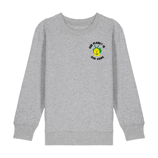 Our planet is our home with Snail - Unisex Children Crew Neck Sweatshirt - Image 8