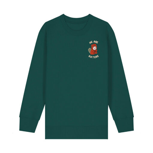 We are nature with Beaver - Unisex Children Crew Neck Sweatshirt - Image 3