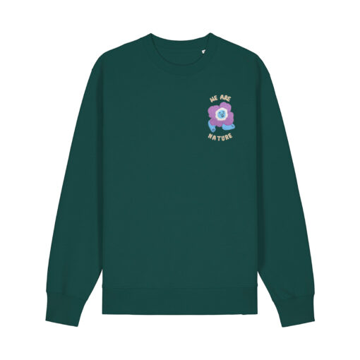 We are nature with Flower - Unisex Adult Crew Neck Sweatshirt - Image 3