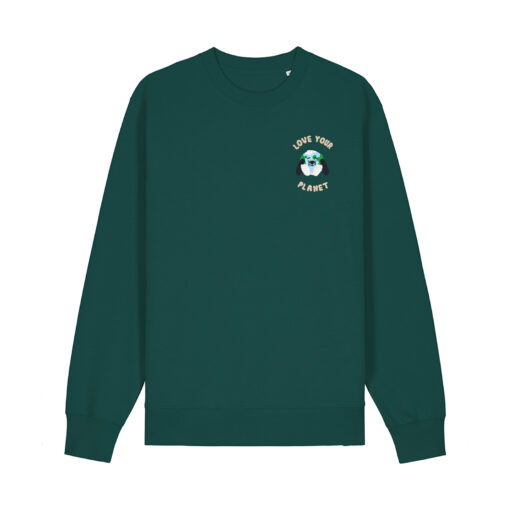 Love your planet with Map - Unisex Adult Crew Neck Sweatshirt - Image 3