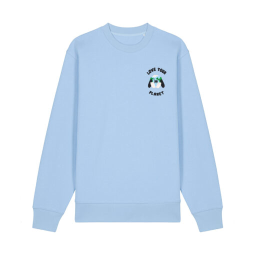 Love your planet with Map - Unisex Adult Crew Neck Sweatshirt - Image 5