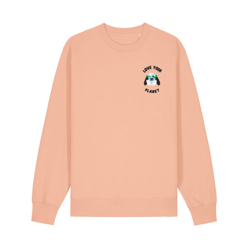 Love your planet with Map - Unisex Adult Crew Neck Sweatshirt - Image 8