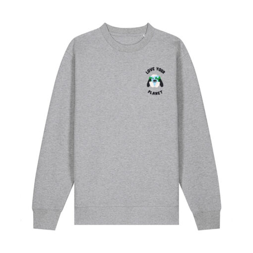 Love your planet with Map - Unisex Adult Crew Neck Sweatshirt - Image 9