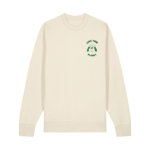 Love your planet with Map (Outline) - Unisex Adult Crew Neck Sweatshirt