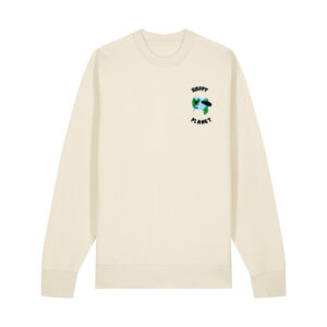 Happy planet with Map - Unisex Adult Crew Neck Sweatshirt