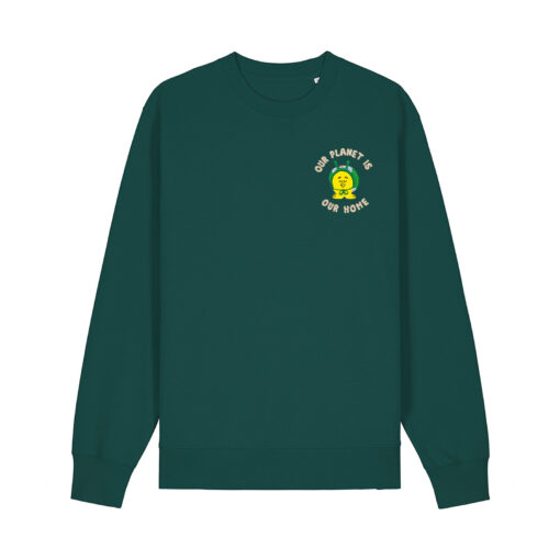 Our planet is our home with Snail - Unisex Adult Crew Neck Sweatshirt - Image 3