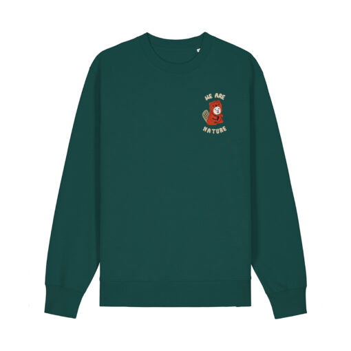 We are nature with Beaver - Unisex Adult Crew Neck Sweatshirt - Image 3