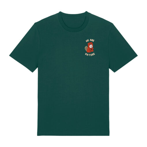 We are nature with Beaver - Unisex Adult T-shirt in Glazed Green